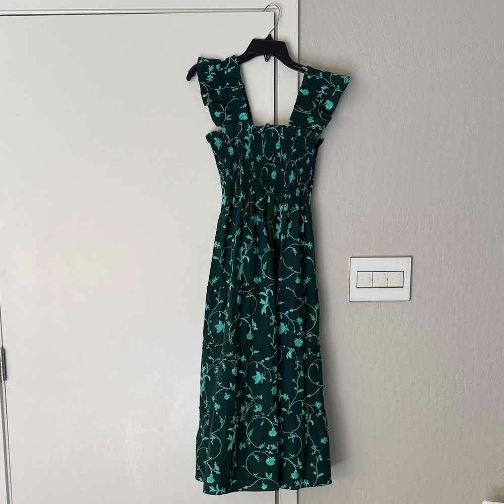 Hill House Green Floral Midi Dress - Picture 6 of 7